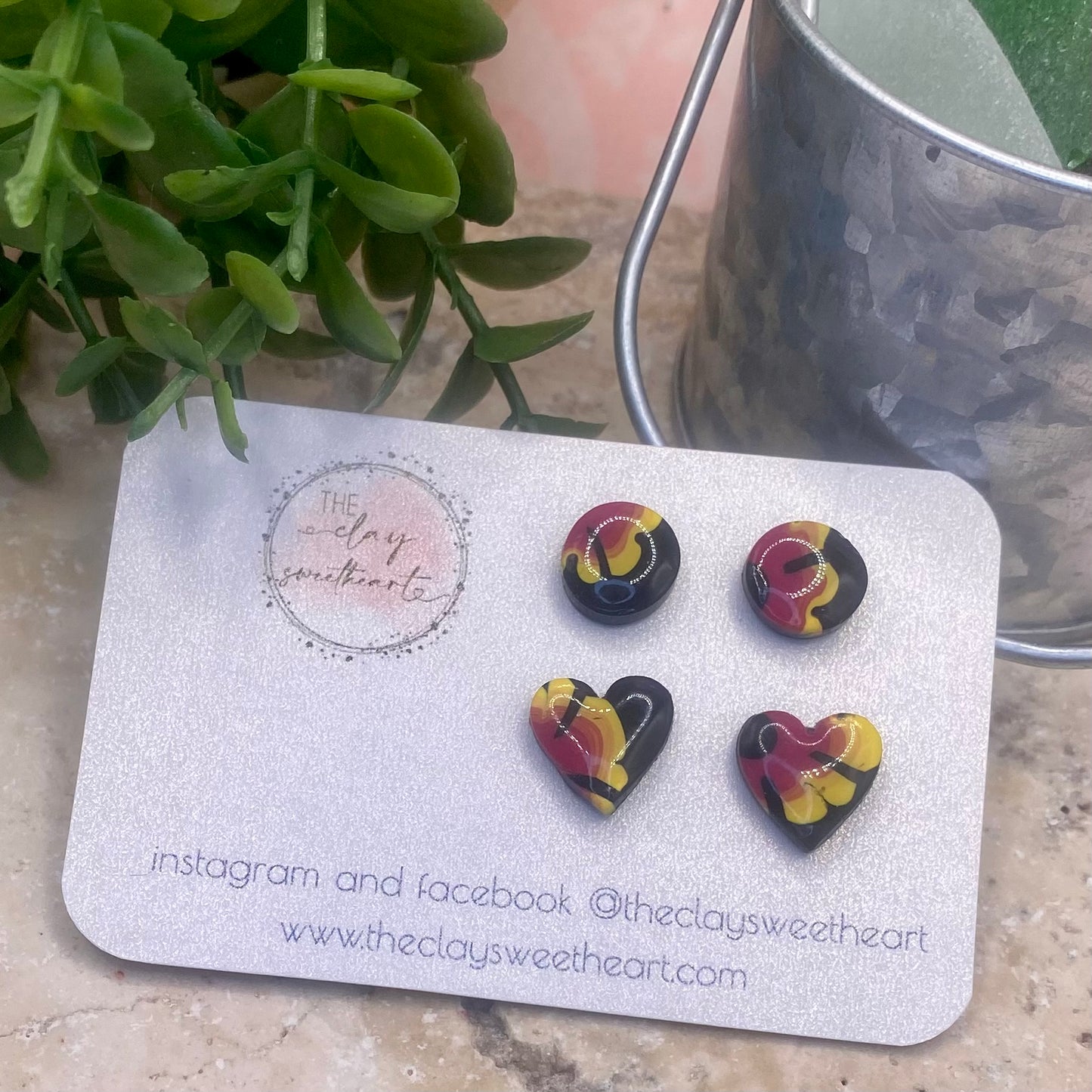 301 polymer clay stud earrings