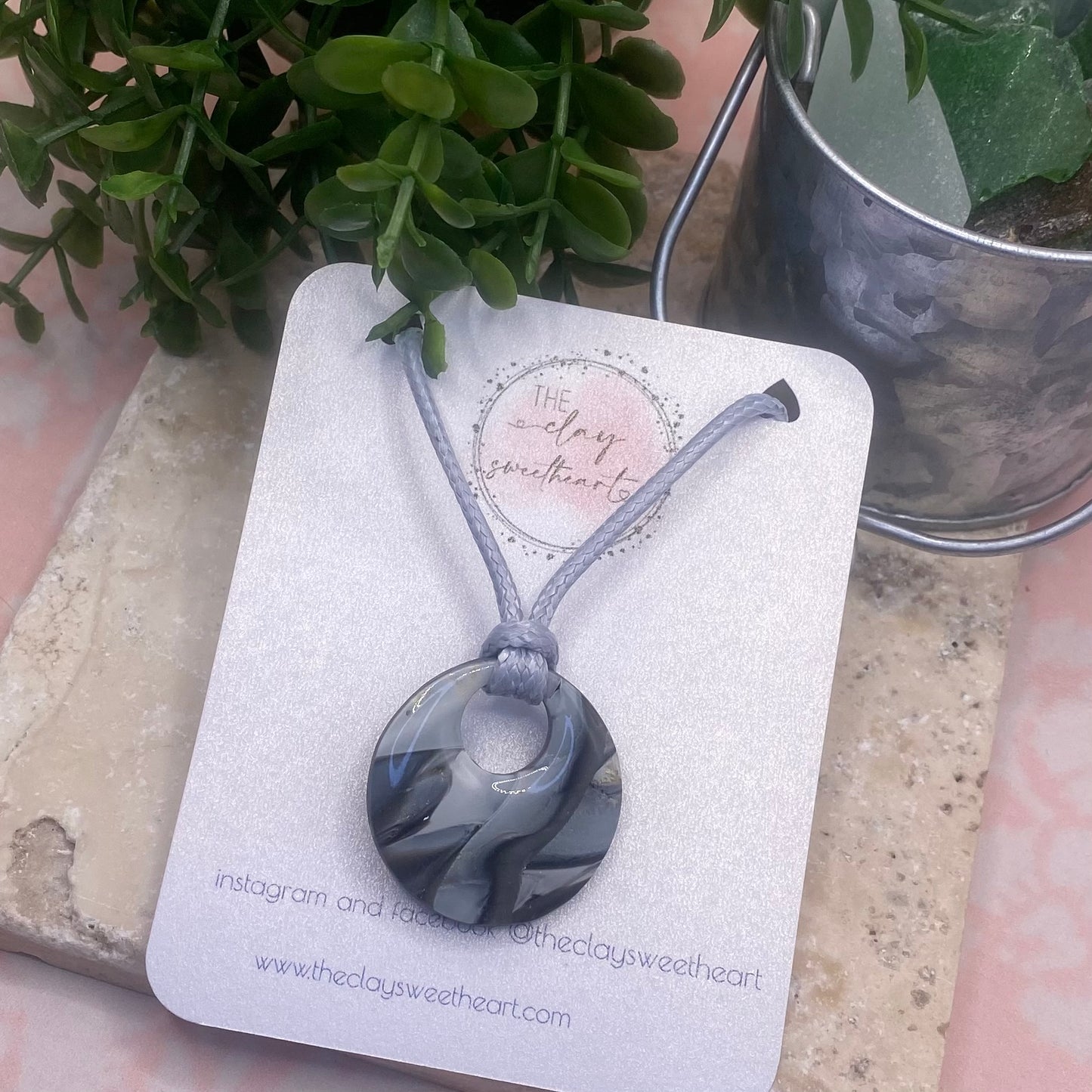 1009 polymer clay necklace