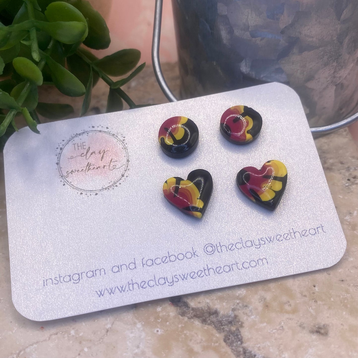 301 polymer clay stud earrings