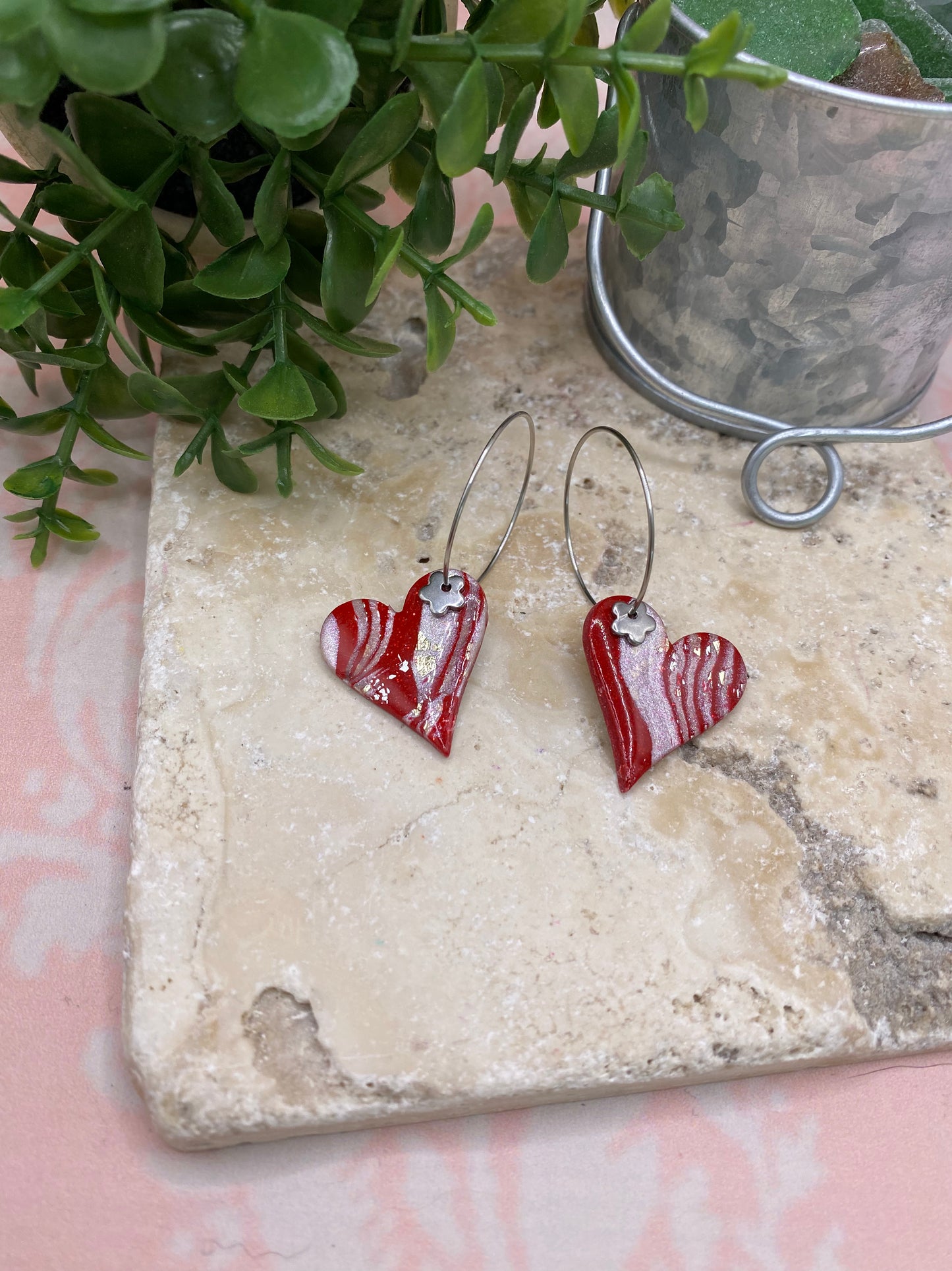 2513 Christmas candy cane earrings