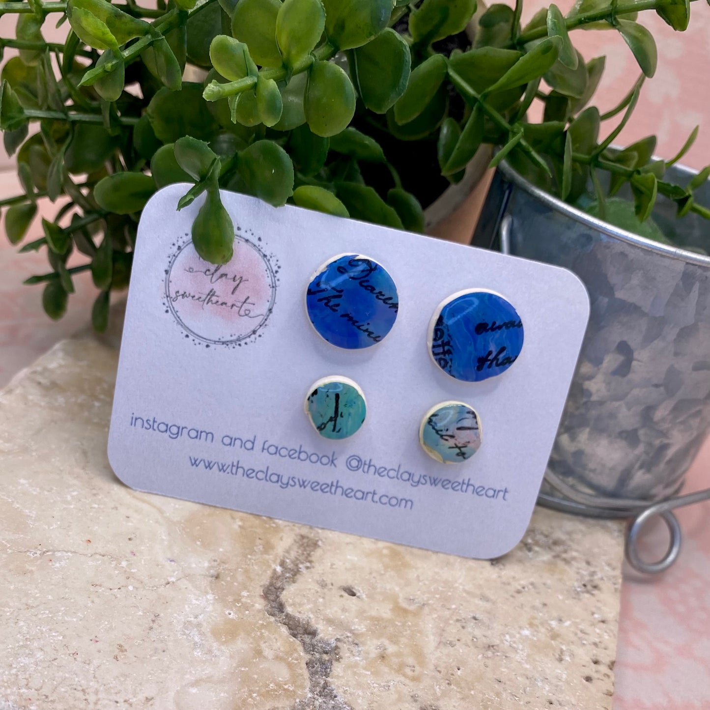 1111 polymer clay stud earring set
