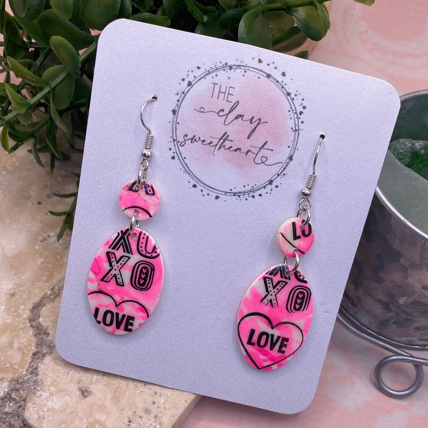 502 80s valentines polymer clay earrings