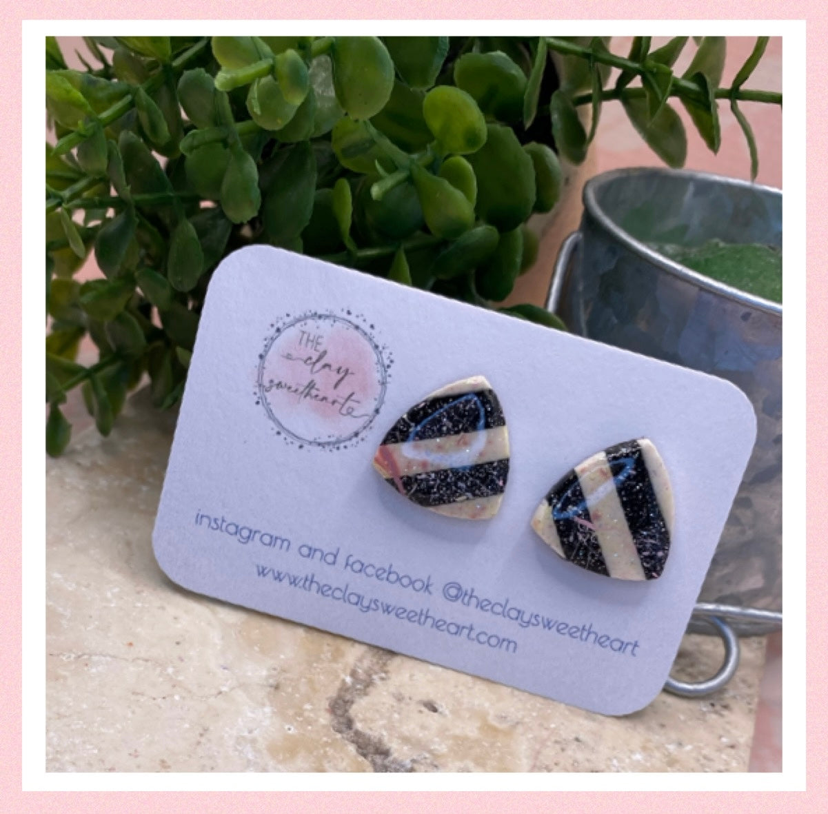 1901 polymer clay stud earrings