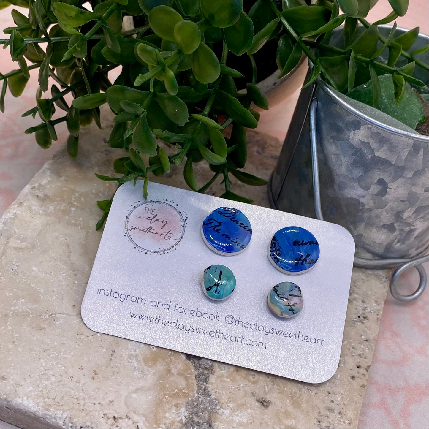 1111 polymer clay stud earring set