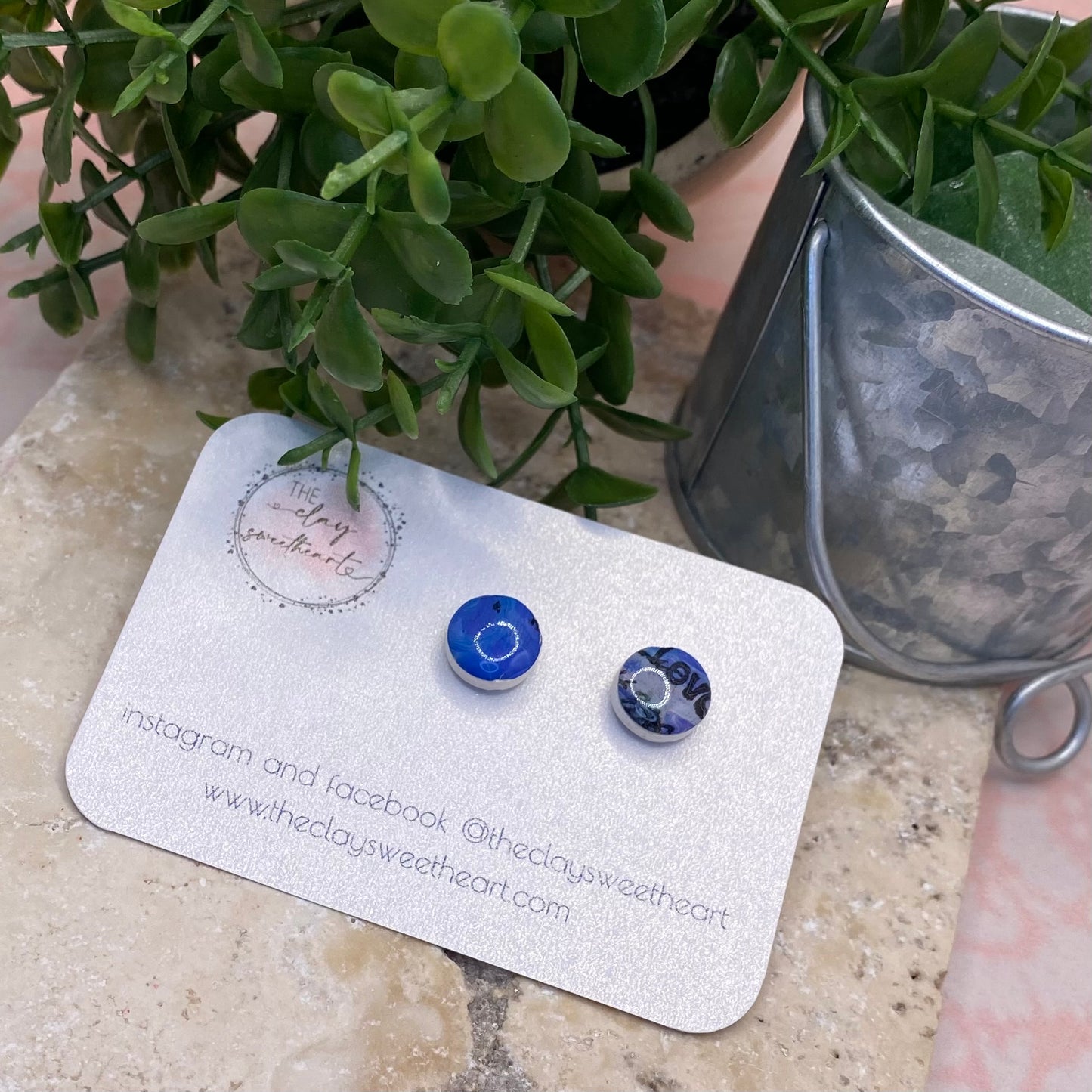 1109 polymer clay stud earrings