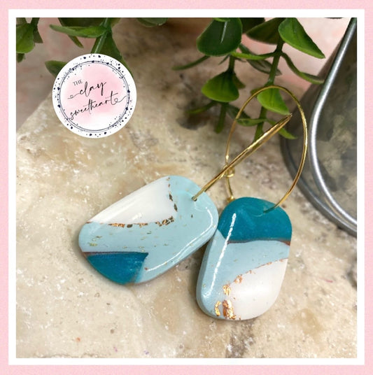 2401 blue gold hoop earrings