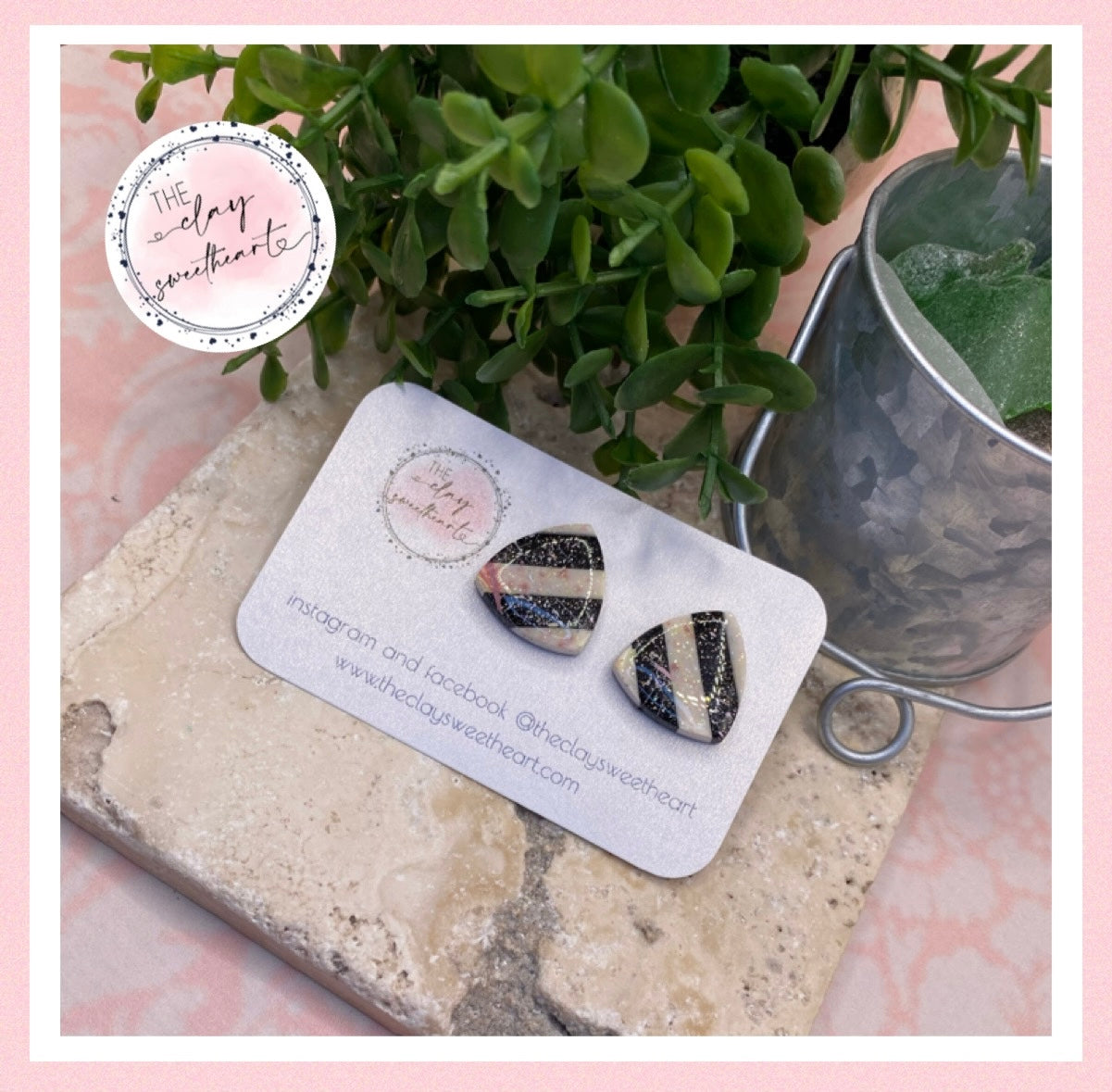 1901 polymer clay stud earrings