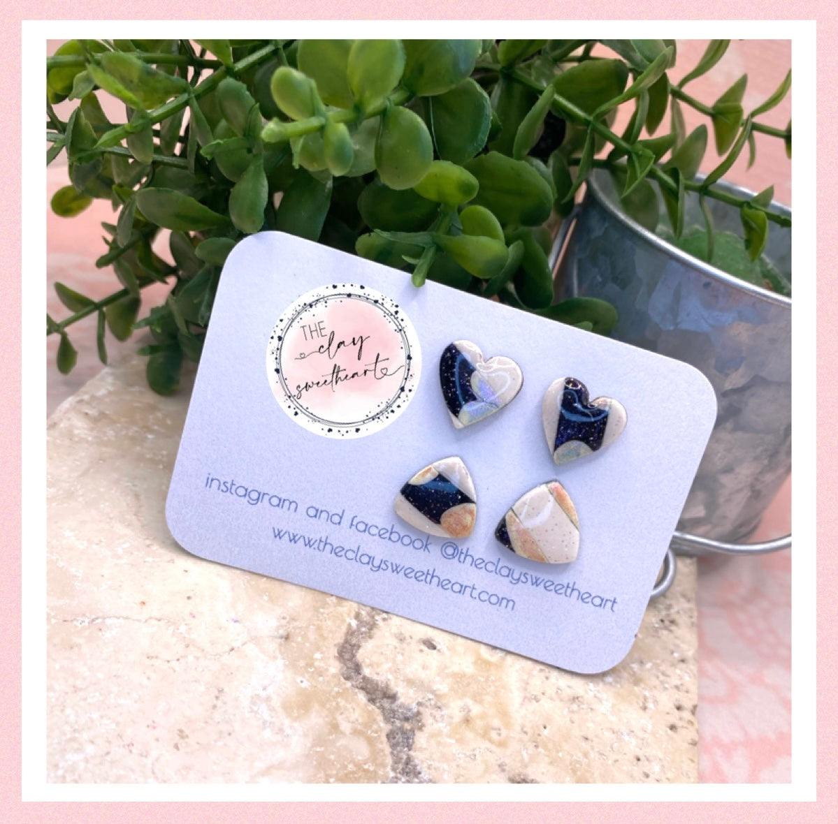 2001 polymer clay stud earrings