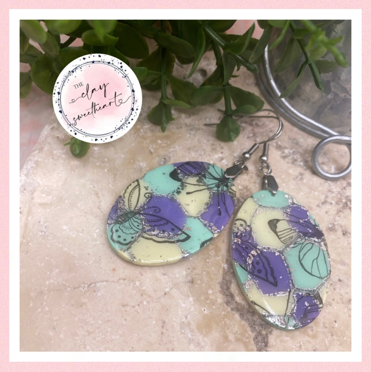 2437 butterfly print earrings