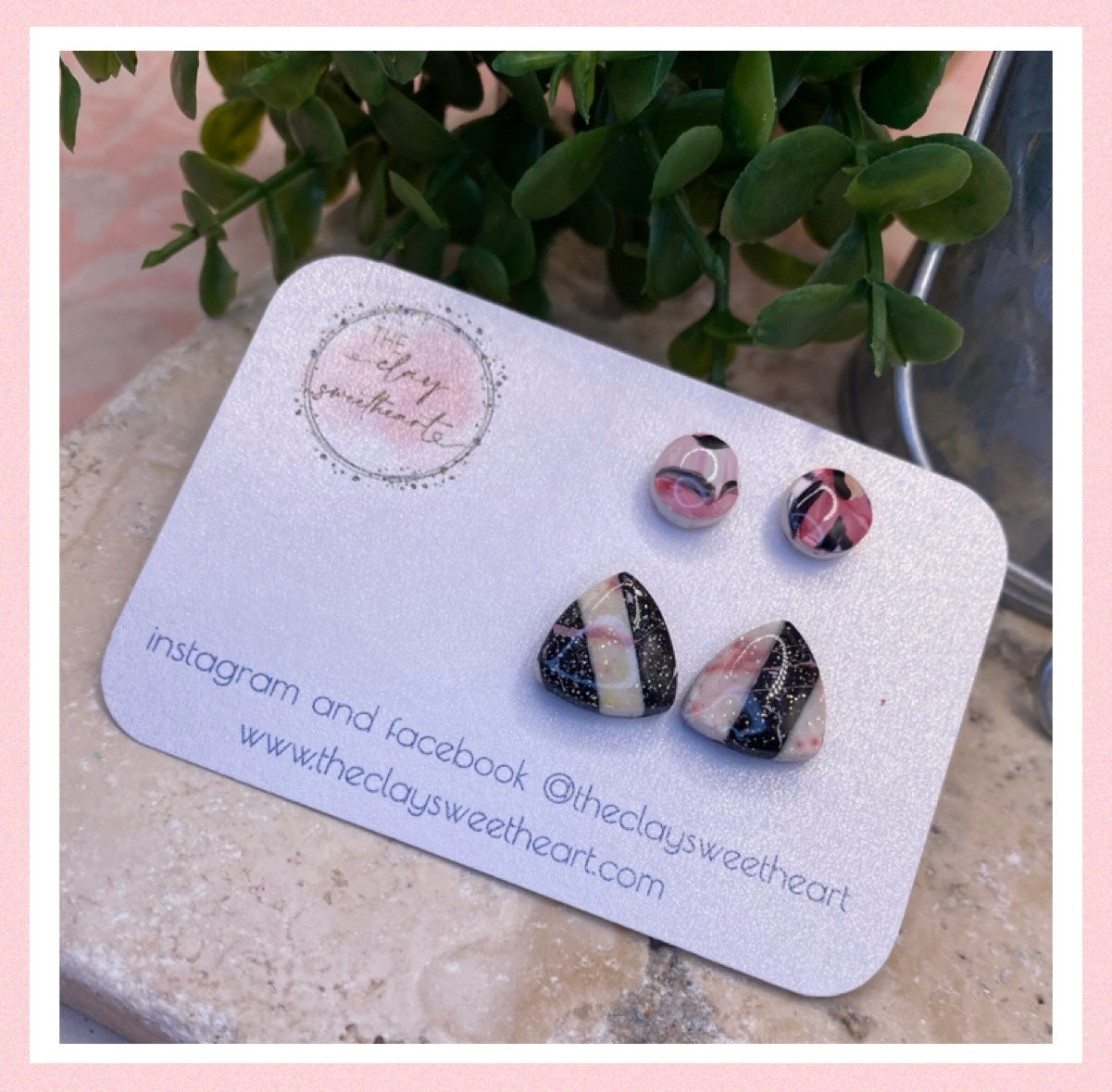 1810 polymer clay stud earrings