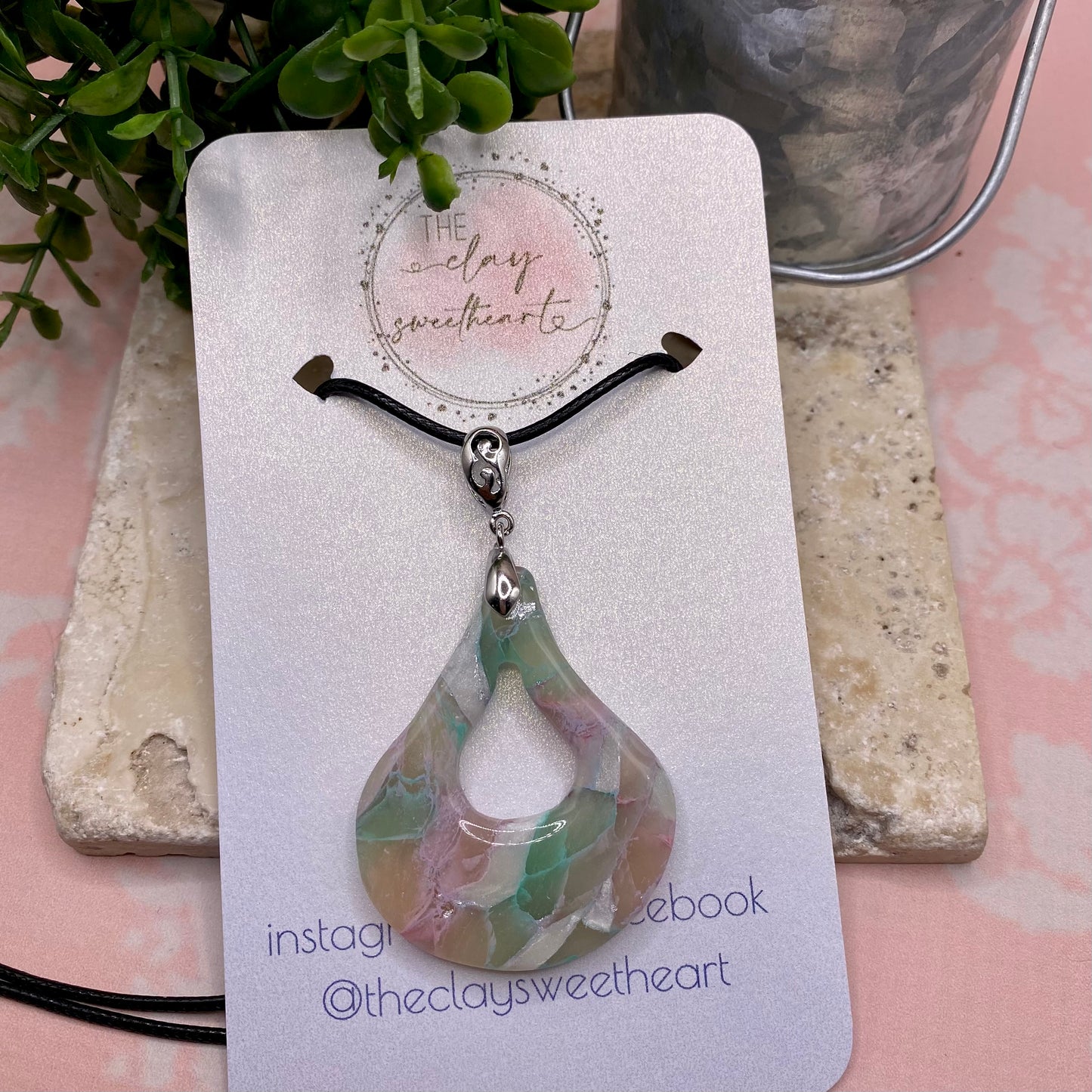 413 polymer clay necklace