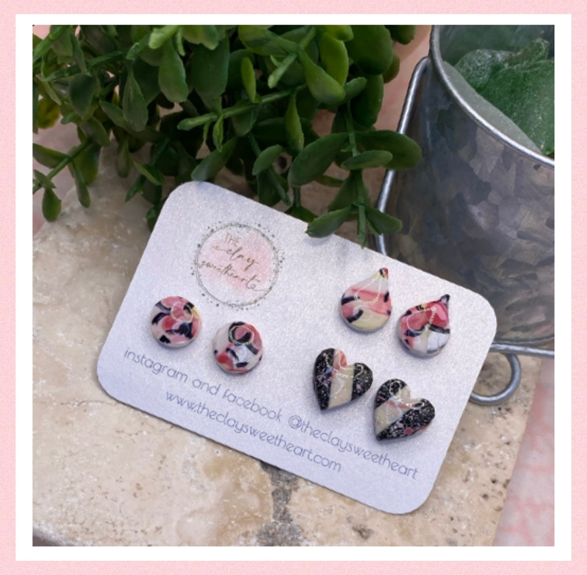 1808 polymer clay stud earrings