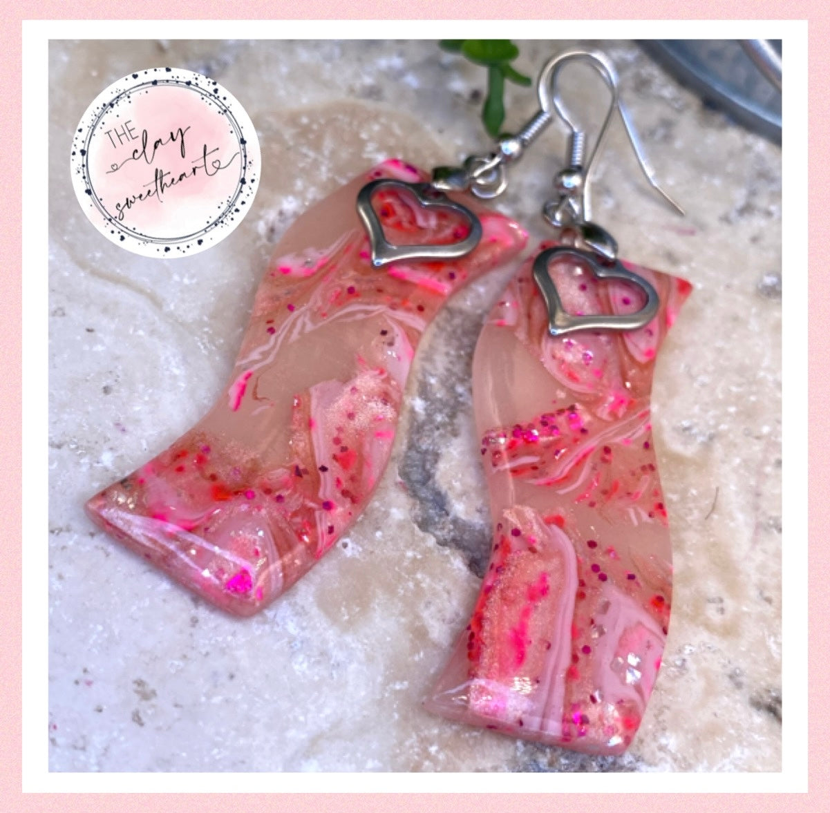 2444 pink and silver earrings