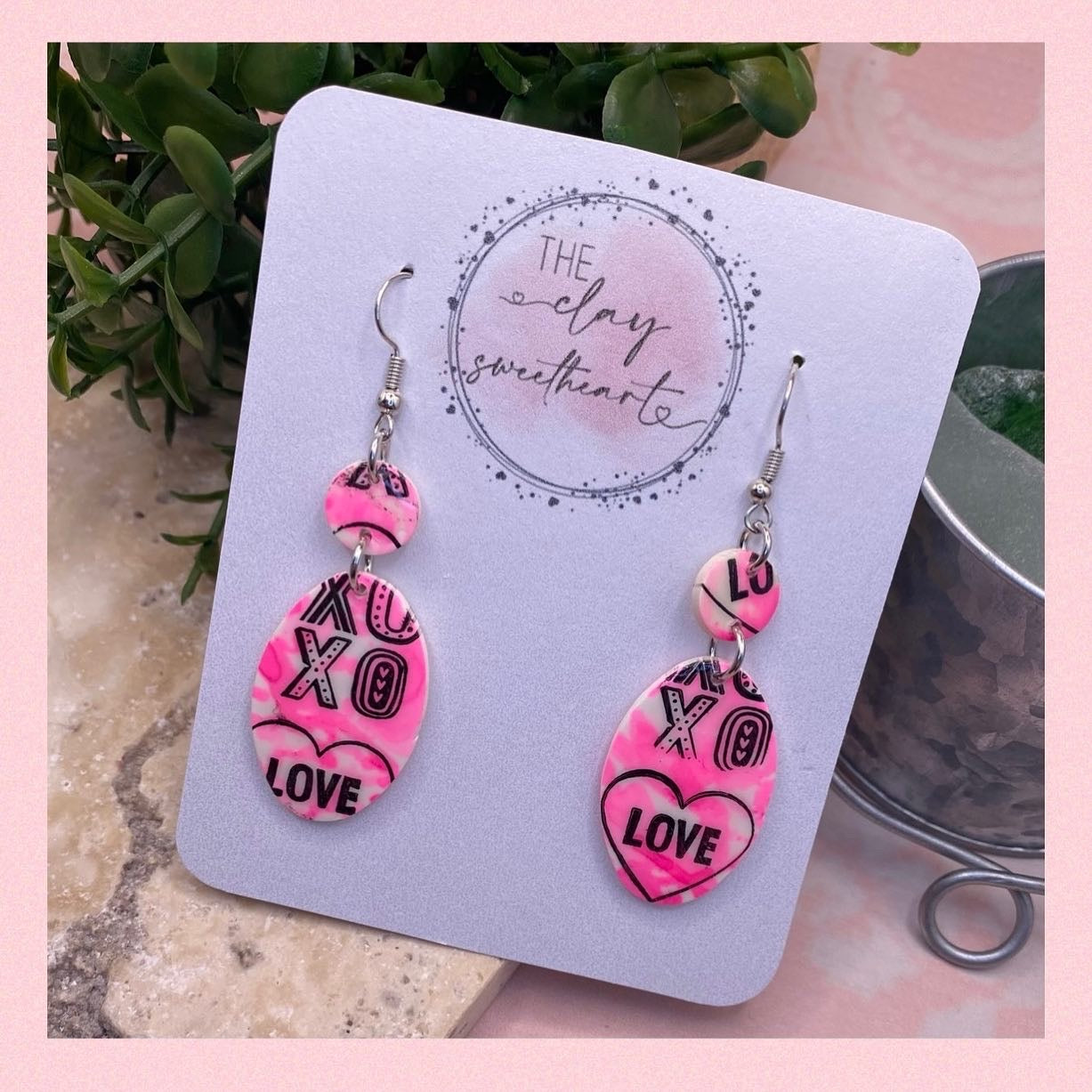 502 80s valentines polymer clay earrings