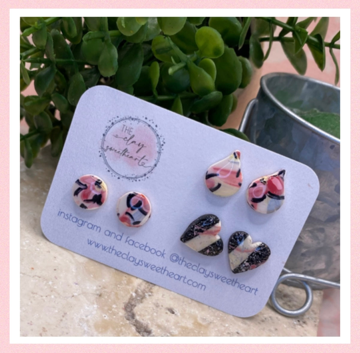 1808 polymer clay stud earrings