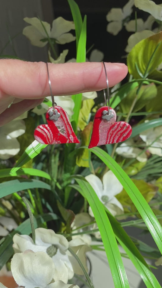 2513 Christmas candy cane earrings
