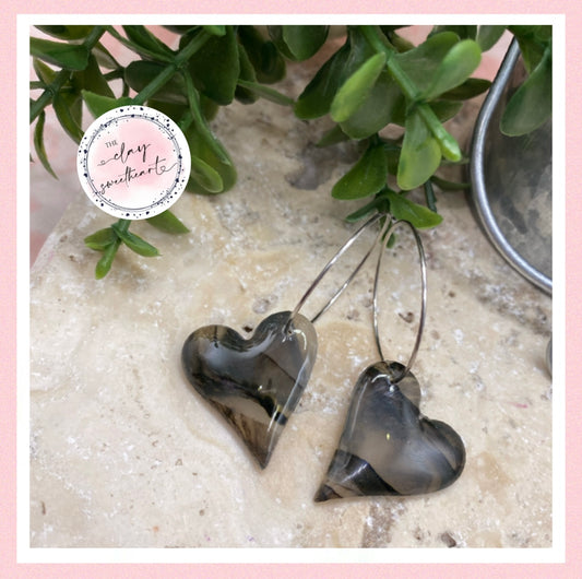 2677 Polymer clay hoop earrings