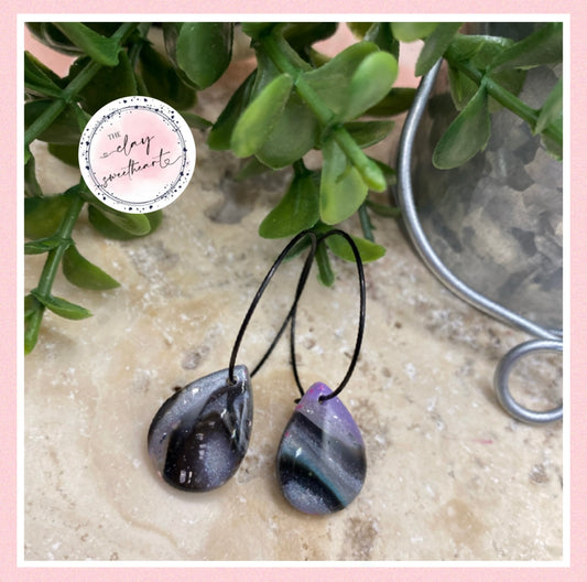 2653 Polymer clay hoop earrings
