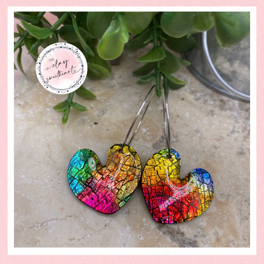 2727 Polymer clay rainbow earrings