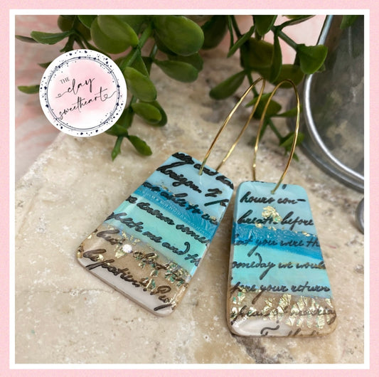 2407 blue gold hoop earrings