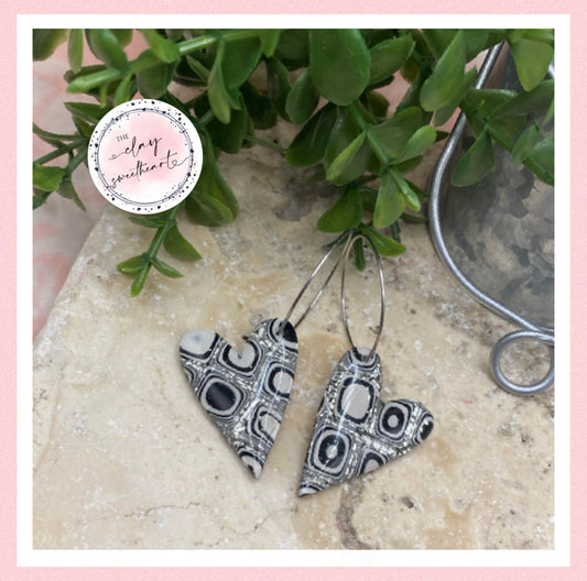 2670 Polymer clay hoop earrings