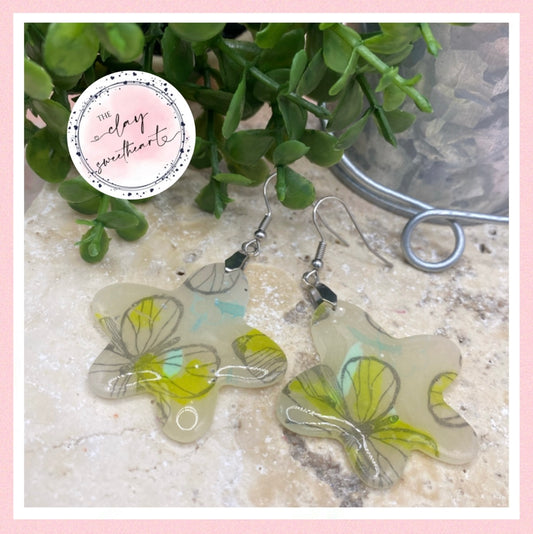 2435 butterfly print earrings