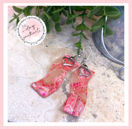 2444 pink and silver earrings