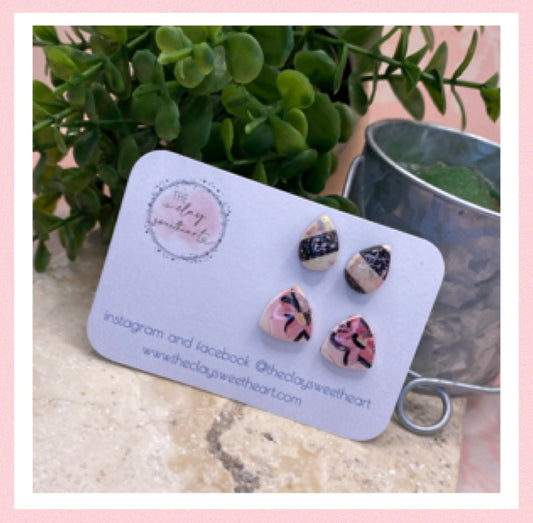 1811 polymer clay stud earrings