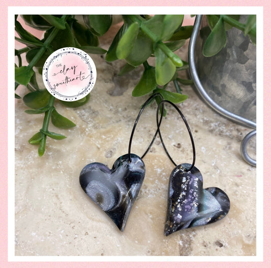 2652 Polymer clay hoop earrings