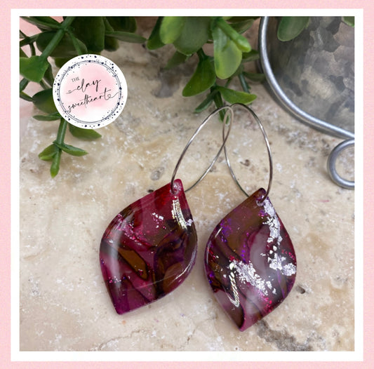 2657 Polymer clay hoop earrings