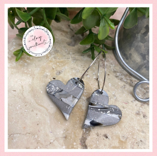 2671 Polymer clay hoop earrings