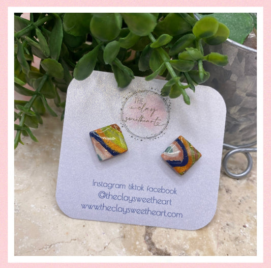 2791 Polymer clay stud earrings