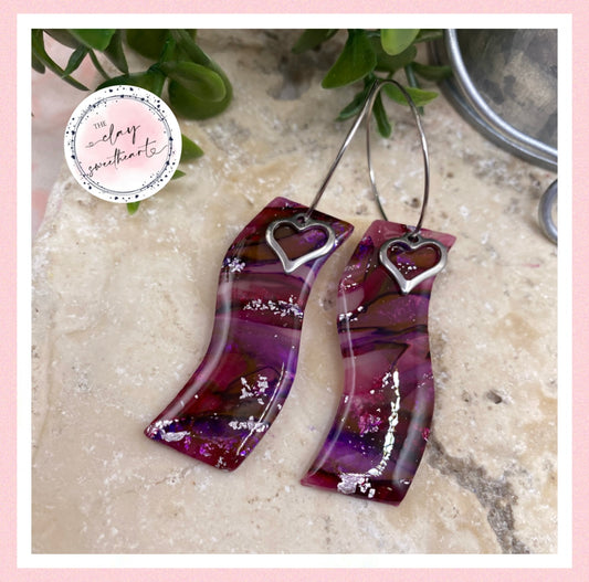2659 Polymer clay hoop earrings